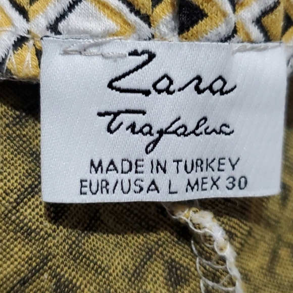 Zara Jacquard Midi Pencil Tube Skirt Yellow, White, Black Size Large - Picture 7 of 9